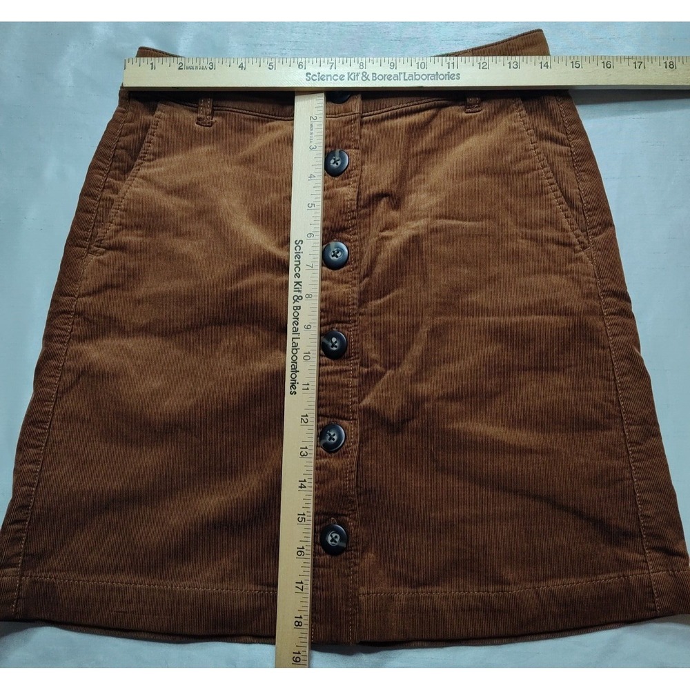 CABI Women Size 4 Brown Button Front 18.5" Corduroy Skirt EUC - Picture 9 of 14